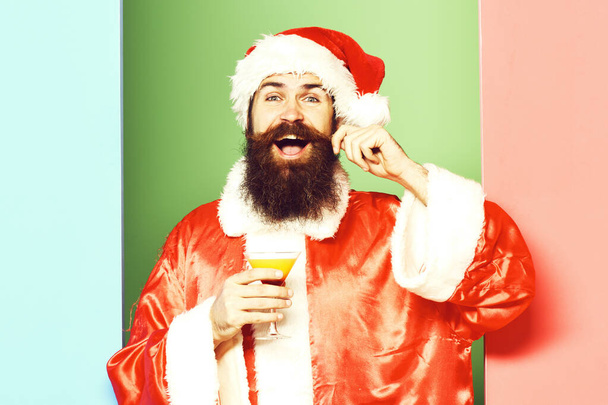 smiling bearded santa claus man - Фото, изображение