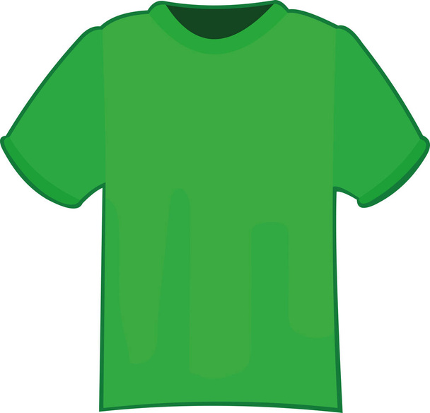 Vector illustration of a green shirt with short sleeves - Vector, Image
