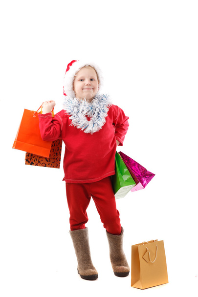 Small Santa with presents - Foto, Imagen