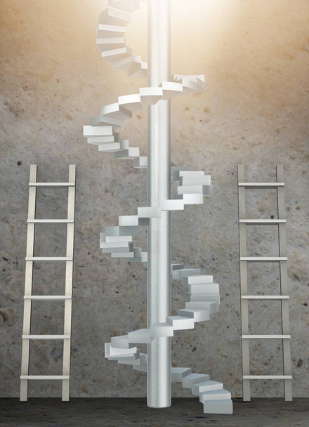 De verschillende ladders in loopbaanprogressie concept - Foto, afbeelding
