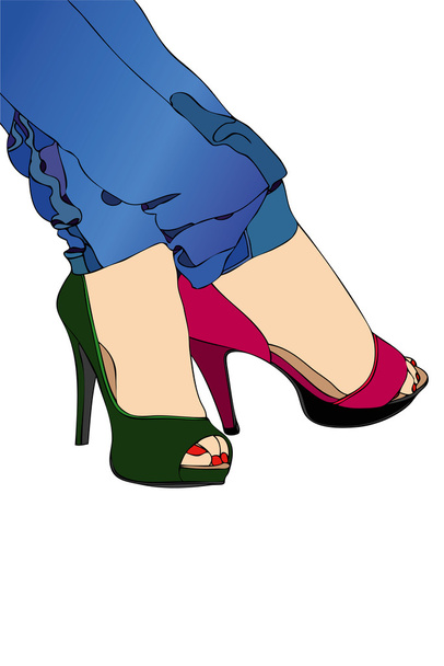 Os sapatos coloridos
 - Vetor, Imagem