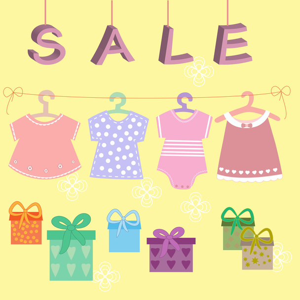 baba ruhák gyerekeknek ikonok gyűjtemény, eladó - Vektor, kép