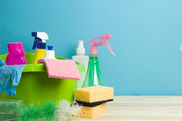 Cleaning liquids and sponges  - Photo, Image