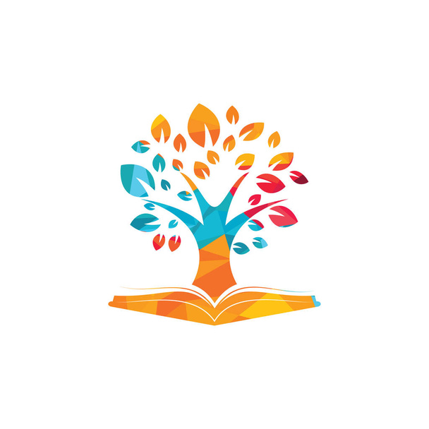Árvore com livro educação logotipo modelo
. - Vetor, Imagem
