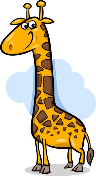 cute giraffe cartoon illustration - Vektör, Görsel