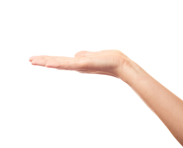 One hand on white background isolated - Foto, imagen