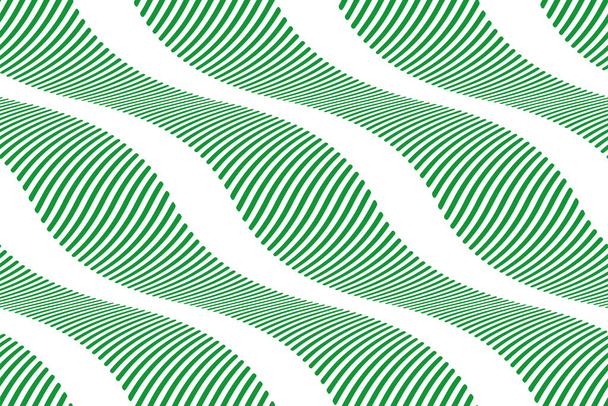 Full Seamless Background με κυματικές γραμμές Διάνυσμα. Πράσινη υφή με κάθετες κυματικές γραμμές. Σχεδιασμός κάθετων γραμμών για εκτύπωση υφασμάτων μόδας και διακόσμησης. - Διάνυσμα, εικόνα