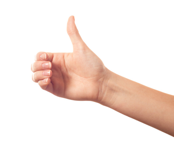Thumb up on white background - Foto, afbeelding