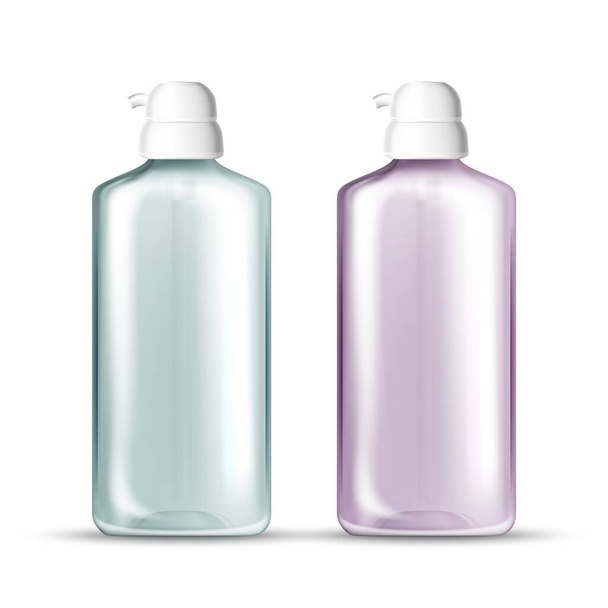 Μπουκαλάκι με αντλία για υγιεινά χέρια Διάνυσμα τζελ. Κενό διάφανο μπουκάλι για την προστασία Sanitizer προϊόν. Απολυμαντικό συσκευασίας υγιεινής με πρότυπο απολύμανσης Ρεαλιστική τρισδιάστατη απεικόνιση - Διάνυσμα, εικόνα