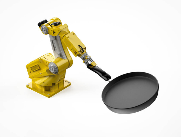 3D-Rendering Koch Roboter Kochen in der Küche - Foto, Bild