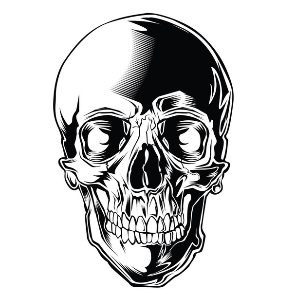 κρανίο διάνυσμα μαύρο πρόσωπο κεφάλι εικονογράφος θανάτου  - Διάνυσμα, εικόνα