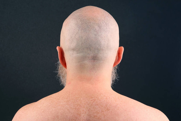 portrait of bald man with beard from back - Photo, Image