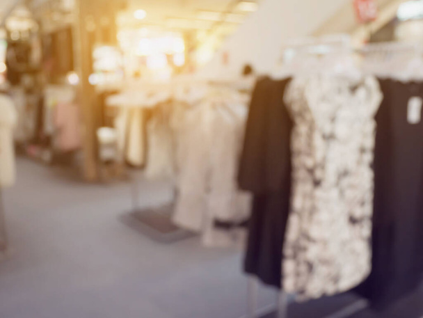 blurred image background with clothing store - Φωτογραφία, εικόνα