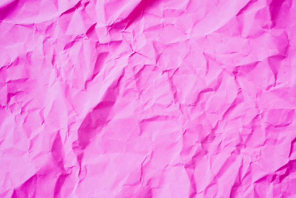 Crumpled pink paper texture background - Foto, Imagen