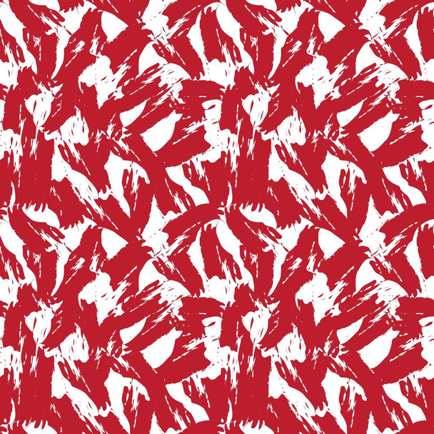 Red Brush Stroke Camouflage abstracte naadloze patroon achtergrond geschikt voor mode textiel, graphics - Vector, afbeelding