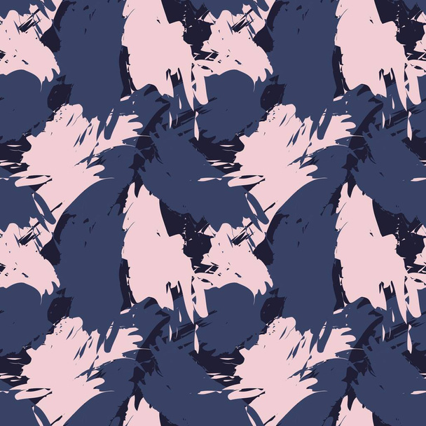 Pink Navy Brush Stroke Camouflage abstract seamless pattern background suitable for fashion textiles, graphics - Vector, Imagen