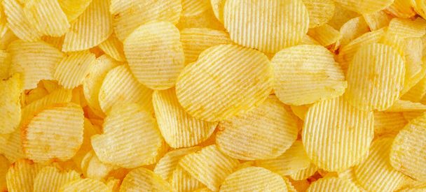 crispy potato chips snack texture background - Photo, Image