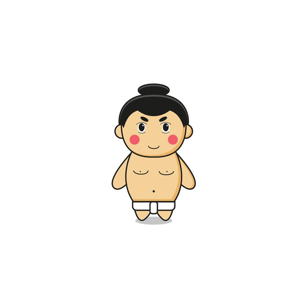 Cute Sumo Mascot Character.Illustration Isolated on white background. - Vector, Image