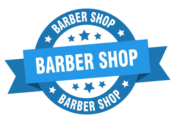barber shop round ribbon isolated label. barber shop sign - Wektor, obraz