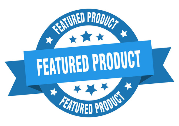 featured product round ribbon isolated label. featured product sign - Vector, Image