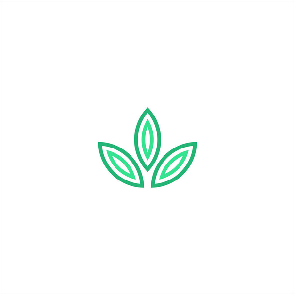概要緑の葉と葉のロゴアイコンベクトルデザイン。ランドスケープデザイン、庭、植物、自然、健康と生態ベクトルのロゴイラスト. - ベクター画像