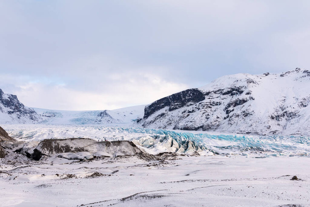 Panorama of Icelandic mountains, glacier and Vatnajokull National Park ice - Фото, зображення