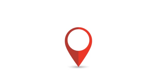 Icono de Pin de ubicación. 4K video Movimiento GPS del pin que muestra la ubicación en el mapa. - Metraje, vídeo