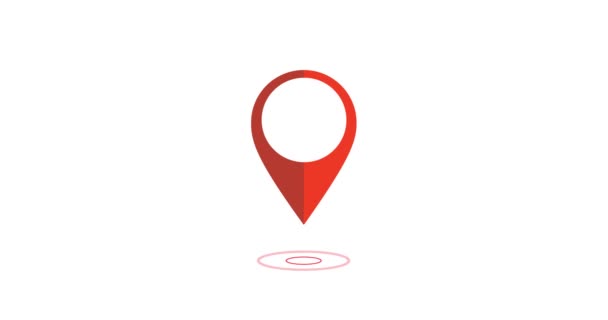 Icono de Pin de ubicación. 4K video Movimiento GPS del pin que muestra la ubicación en el mapa. - Imágenes, Vídeo