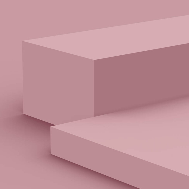 3d violett-lila Bühne Podium Szene minimalen Studio-Hintergrund. Abstrakte 3D-Darstellung geometrischer Formen. Displays für kosmetische Modeprodukte. Natürliche monochrome Farbtöne. - Foto, Bild
