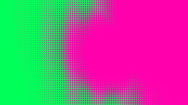 Punto medio tono verde rosa patrón de color gradiente textura con tecnología de fondo digital. Pop art cómics con diseño gráfico de la naturaleza. - Foto, Imagen