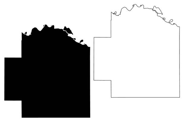 Округ Уэйбаунзи, Канзас (округ США, Соединенные Штаты Америки, США, США, США) векторная иллюстрация карты, нарисованный скелет карты Уэйбаунзи - Вектор,изображение