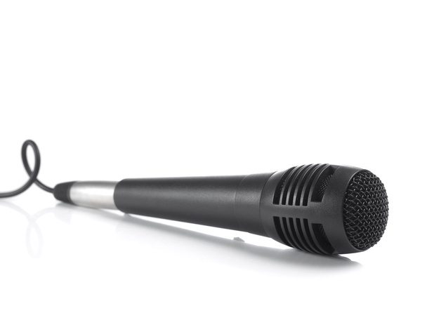 czarny mikrofon - Zdjęcie, obraz