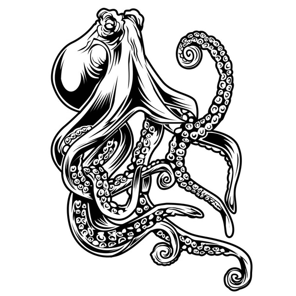 Octopus Pink Desenho Vector ilustração
 - Vetor, Imagem