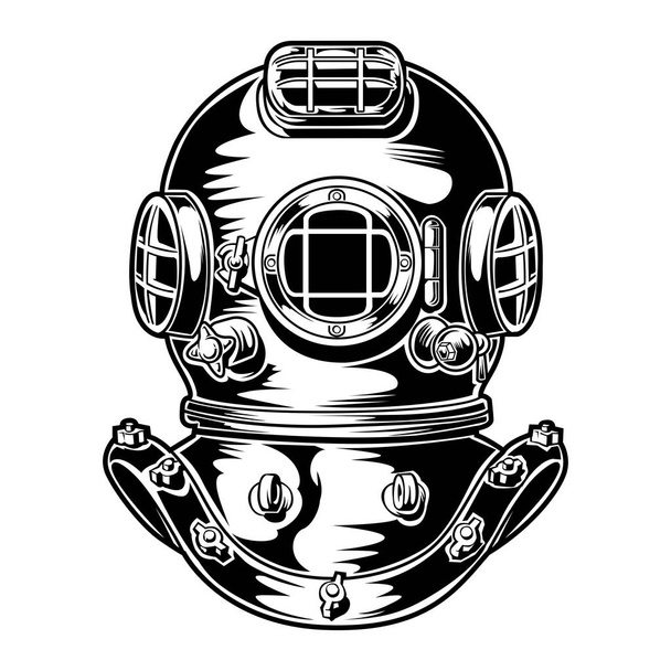 Маска для подводного плавания из латуни Bluevector illustration - Вектор,изображение