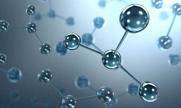 Molekulák vagy atomtiszta struktúra háttér tudomány, kémia és biotechnológia. Absztrakt grafika illusztráció tudomány orvosi háttér 3d renderelés. - Fotó, kép