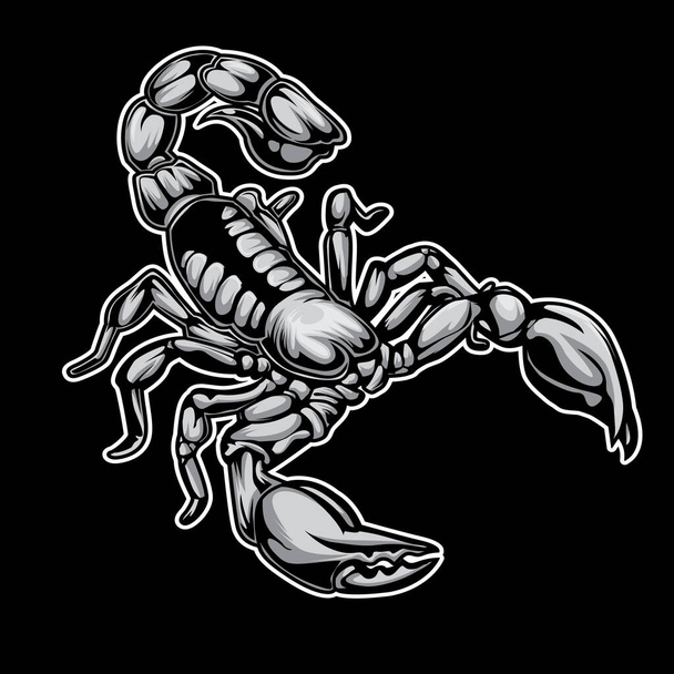 скорпіони малюють на чорному фоні Векторні ілюстрації
 - Вектор, зображення