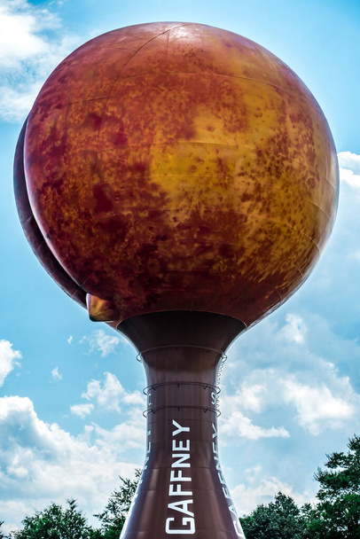 Peachoid Peach Water Tower in Gaffney South Carolina SC along Interstate 85. - Photo, Image