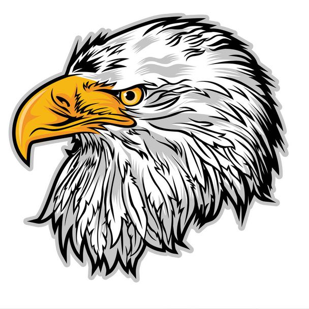 イーグルヘッドアメリカのロゴマスコット白い背景ベクトルイラスト - ベクター画像