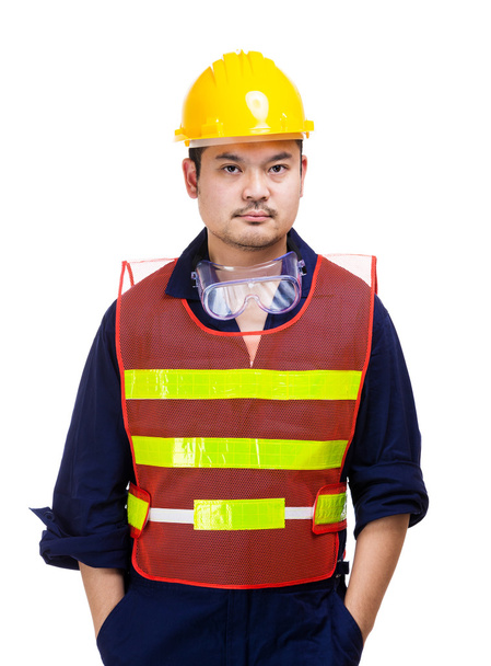 Construction worker waering safety helmet - Valokuva, kuva