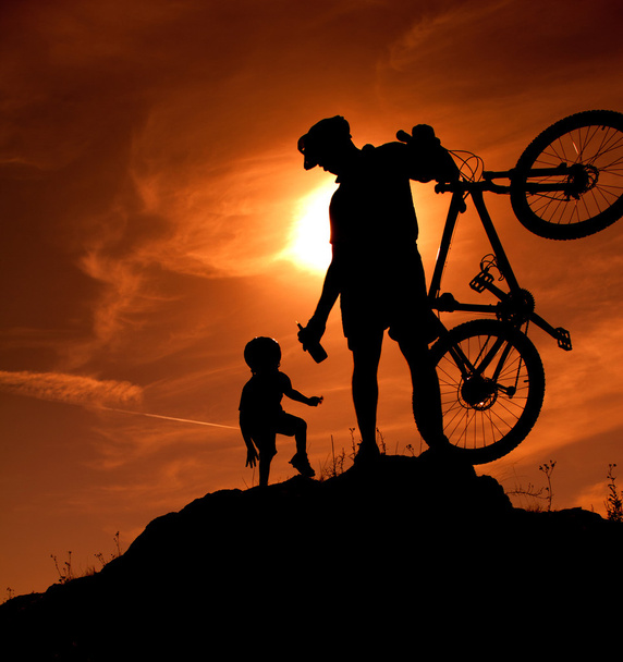 Family biking - Foto, afbeelding