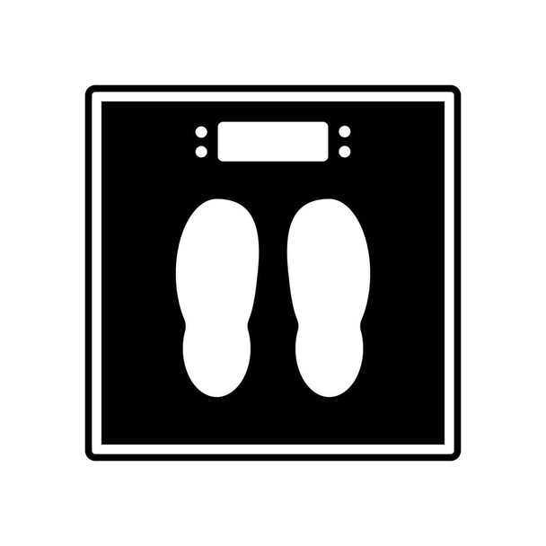 Schwarz Badezimmer Bodenwaagen Icon Gewicht Flache Vektor Illustration - Vektor, Bild