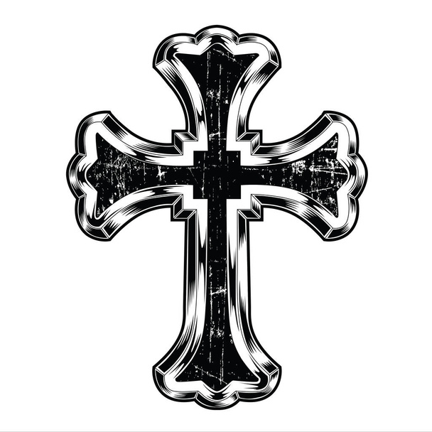Christelijke kruis vector tekening Blak illustratie - Vector, afbeelding