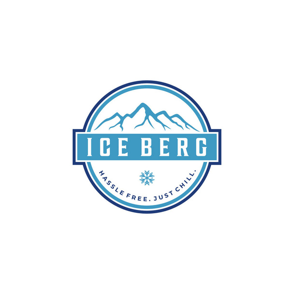 Ilustracja logo góry lodowej nad i pod powierzchnią wody - Wektor, obraz