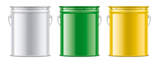 Set of Colored Metal Bucket. Part 1/2.  - Photo, Image