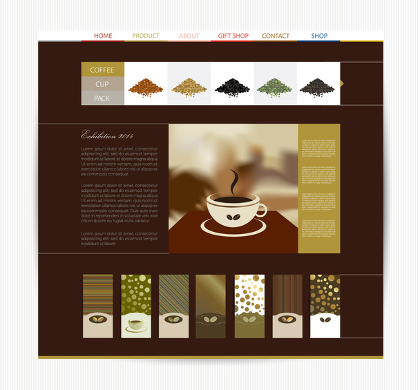 Coffee web page. - Vektor, Bild