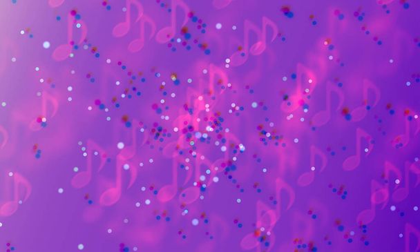 Beautiful abstract purple background with music notes - Φωτογραφία, εικόνα