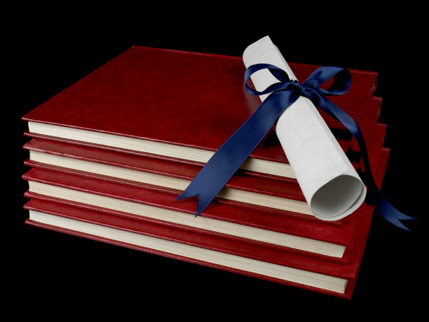 Diploma over books - Photo, Image