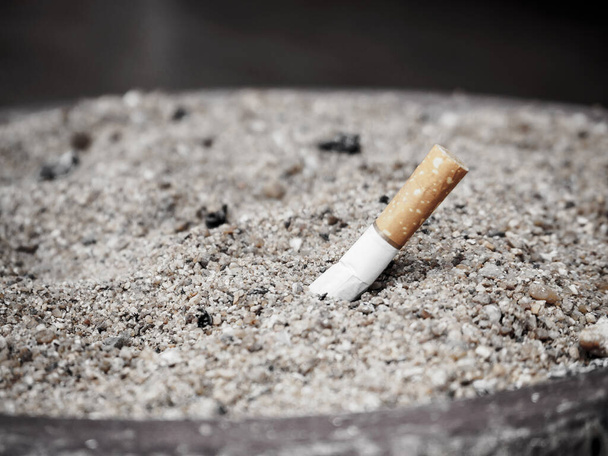 Tobacco Cigarette butt, stop smoking concept - 写真・画像