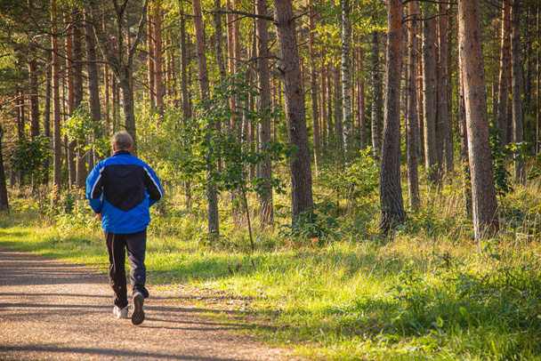 A male jogging in a park in the morning - Fotografie, Obrázek