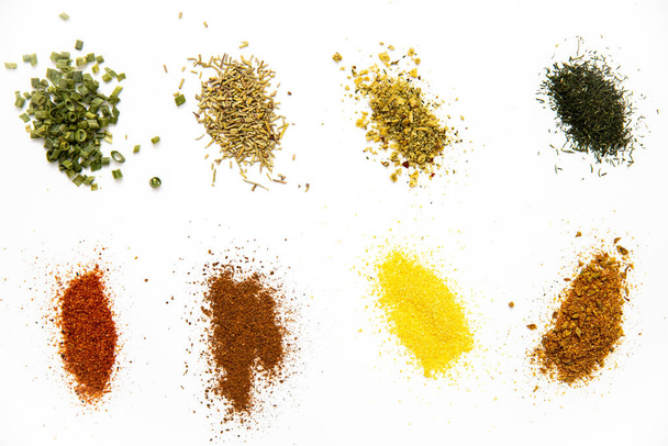 Different spices isolated on a white background - Photo, Image